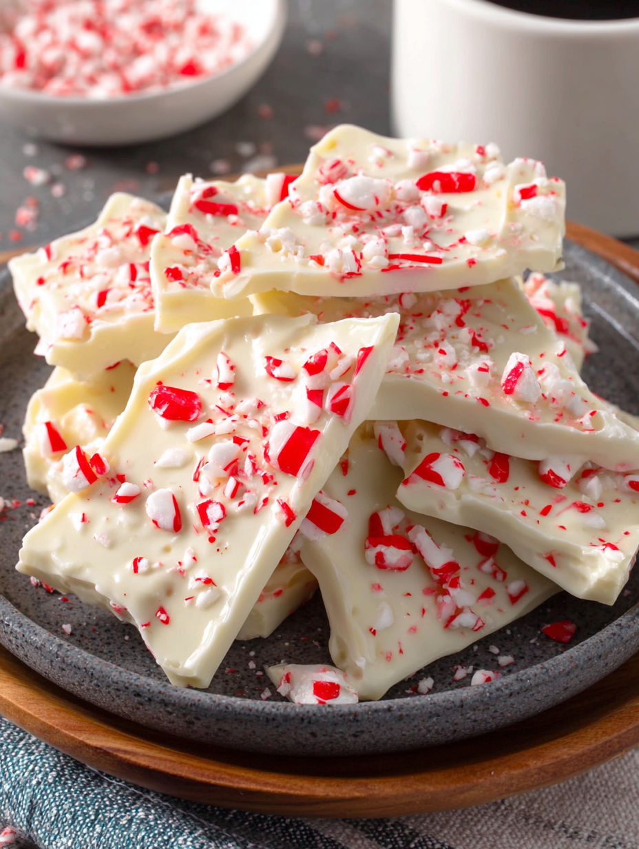 A plate of peppermint bark.