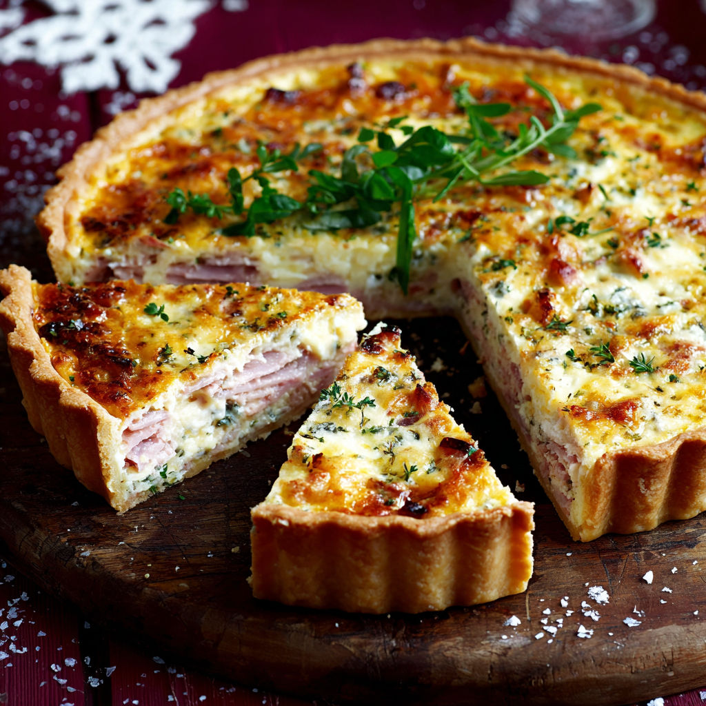 A slice of Christmas quiche.