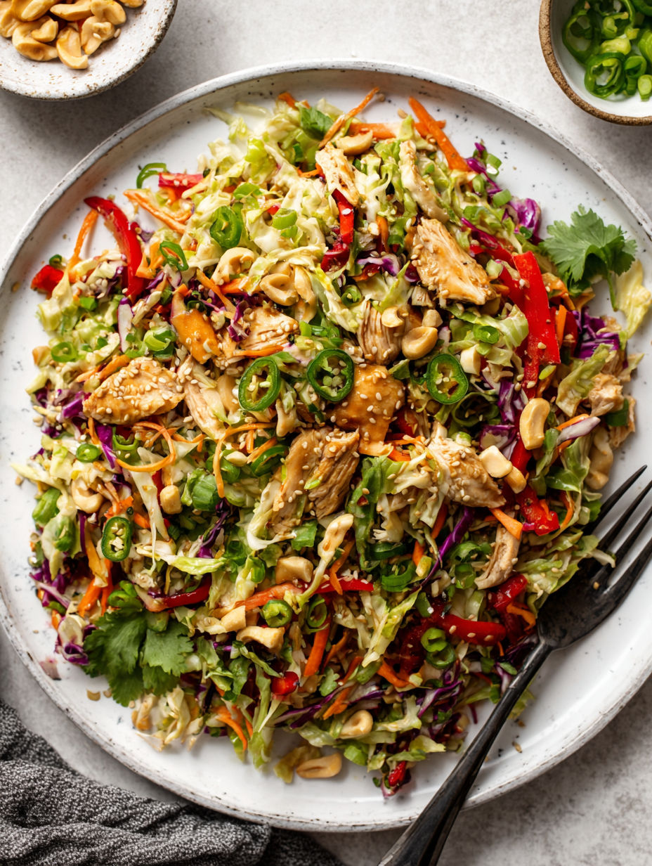 A plate of food with a fork on it.