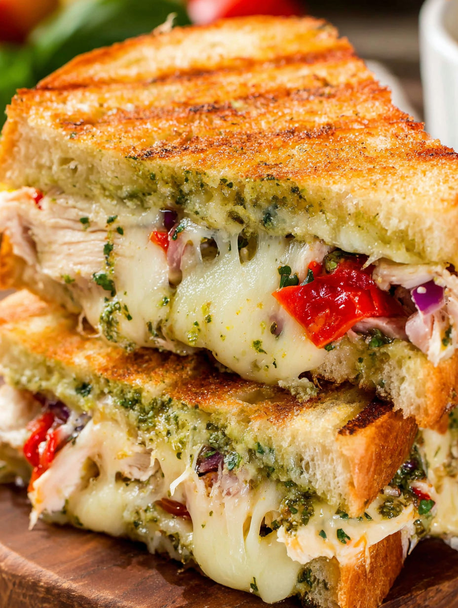 A sandwich with chicken and cheese.