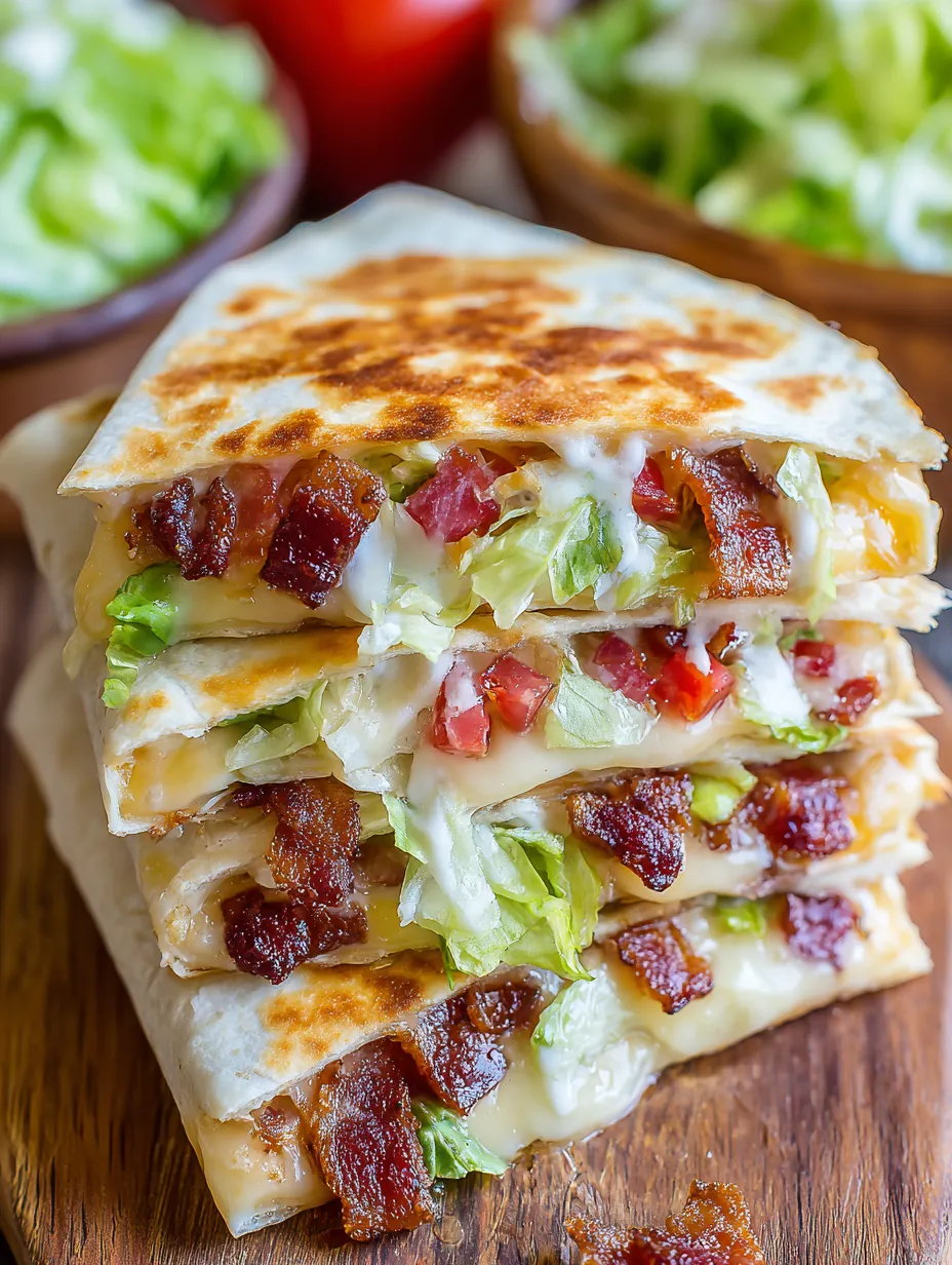 A gooey pile of bacon quesadillas.