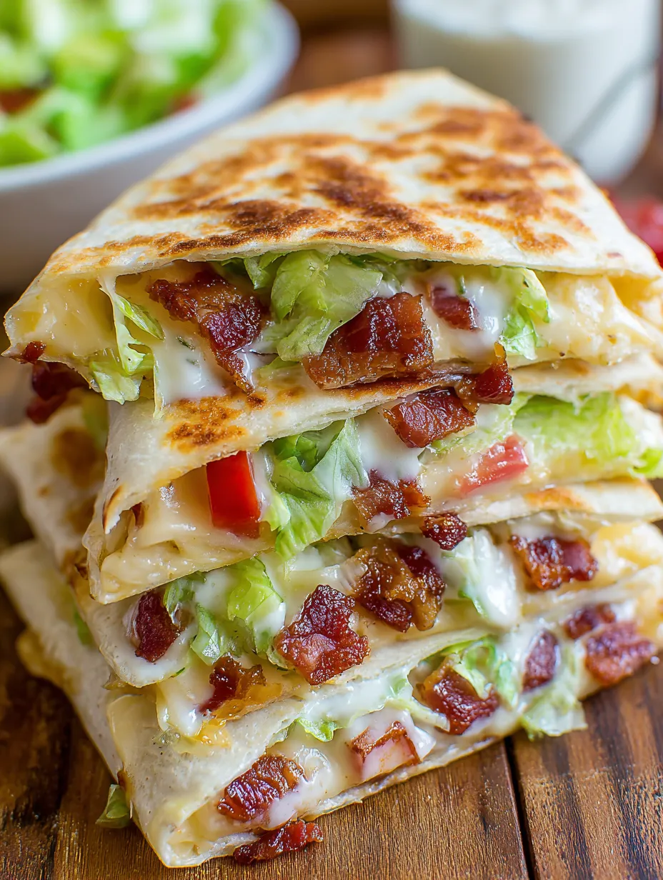 A gooey pile of bacon quesadillas.