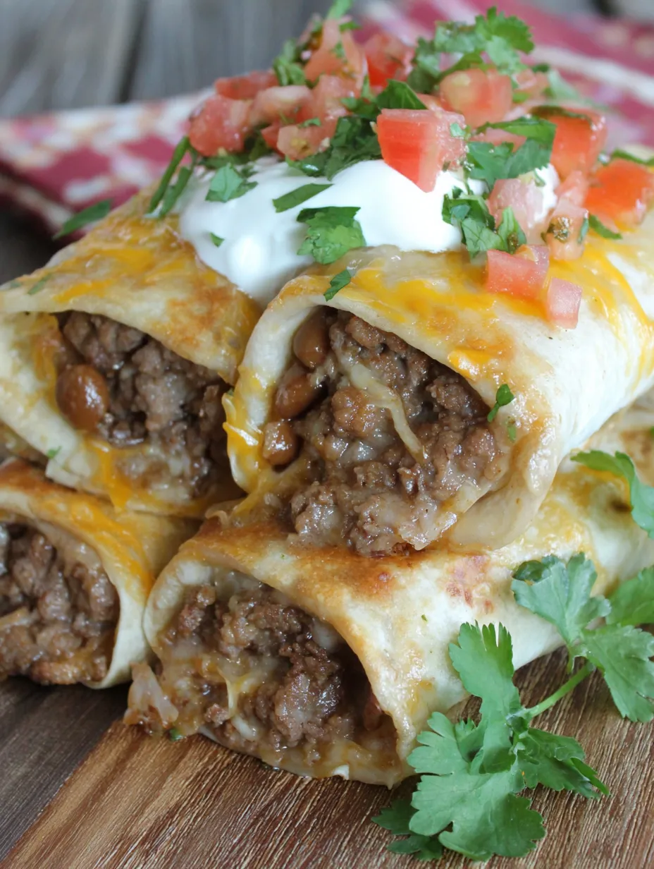 A platter piled with meat-filled burritos and fresh tomato chunks.