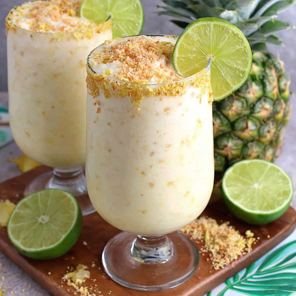 Two glasses of Key Lime Colada.