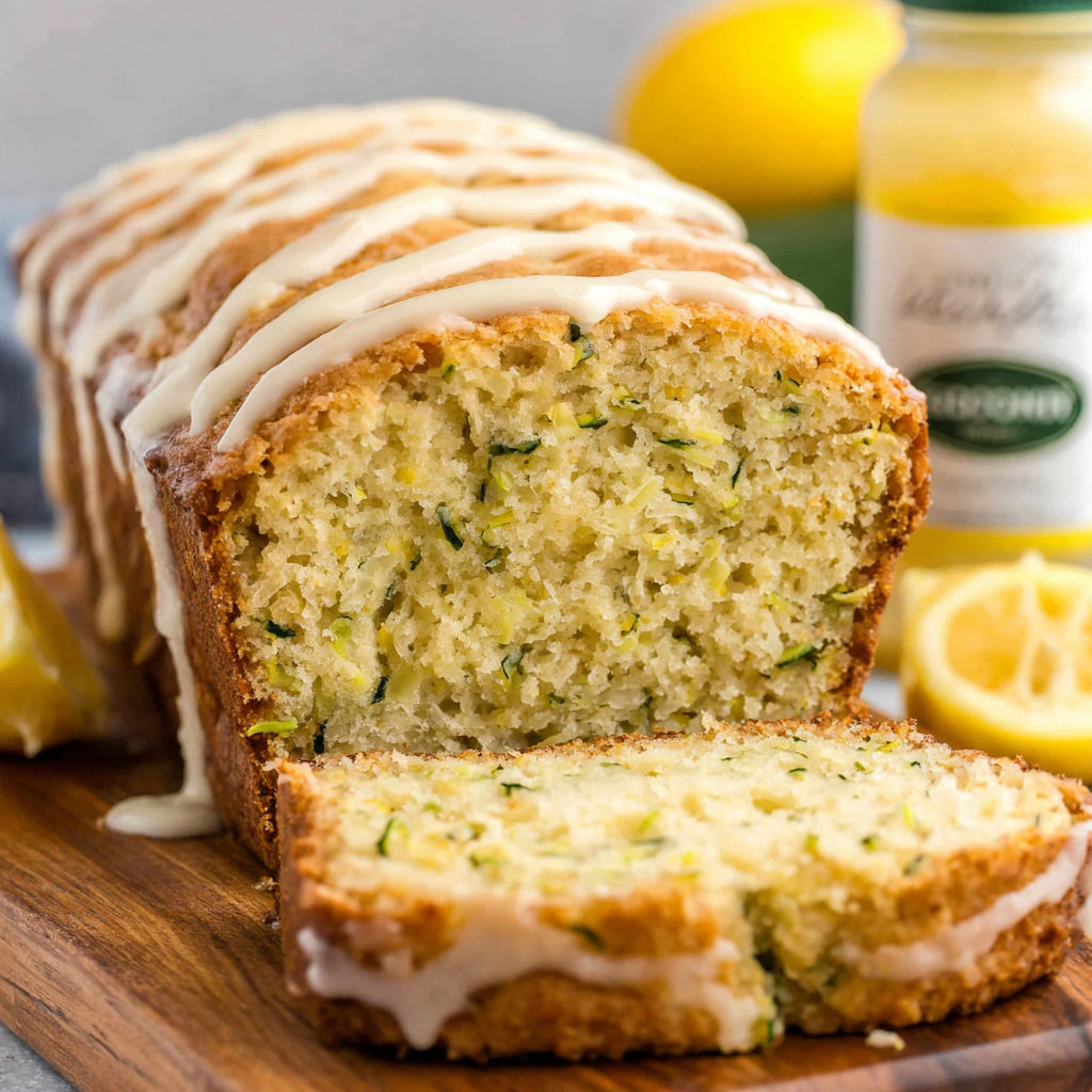 A slice of lemon zucchini bread.