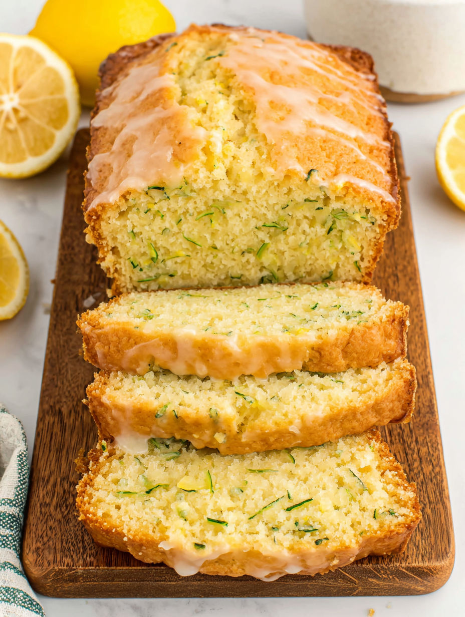 A slice of lemon cake with a lemon wedge on top.