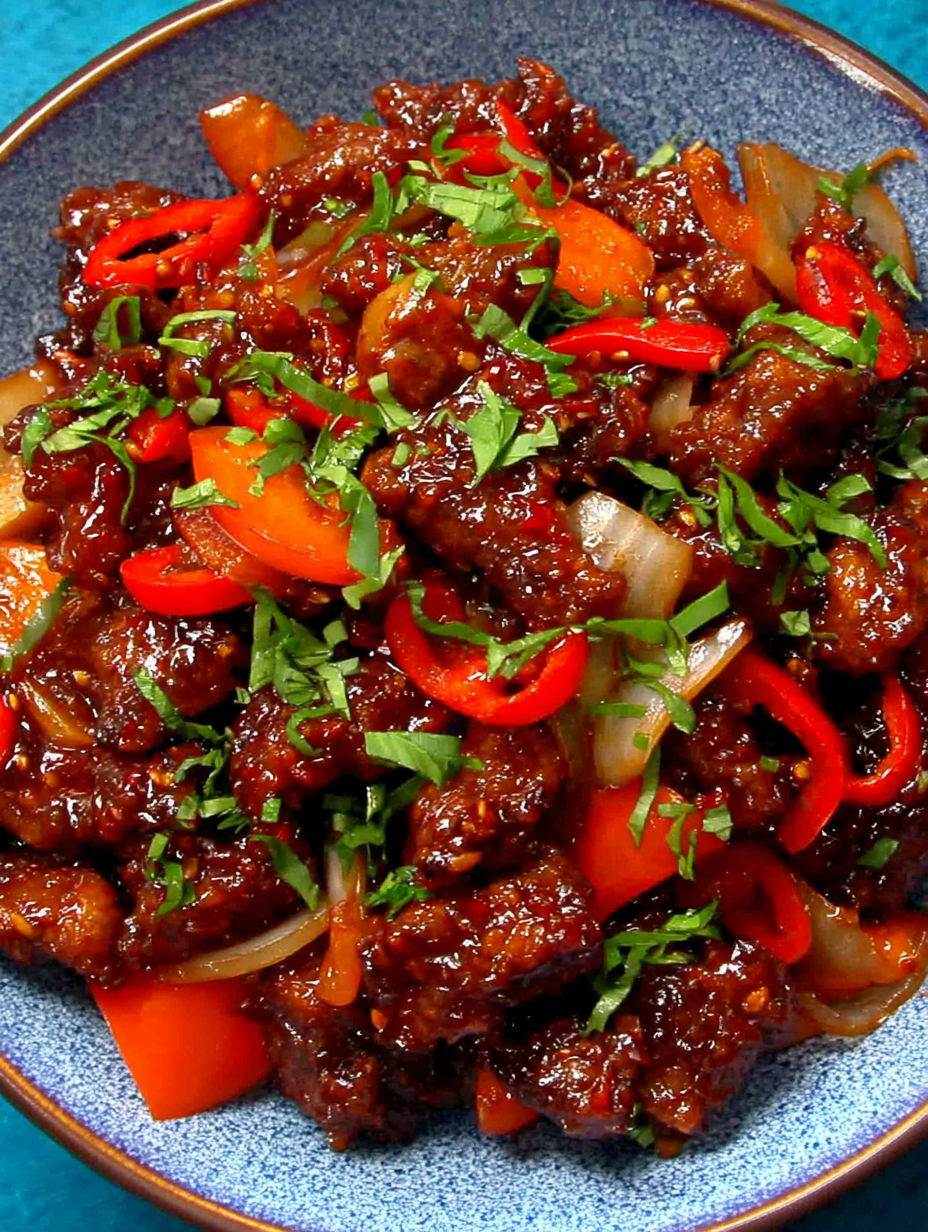 A plate of food featuring a mix of vegetables and beef.
