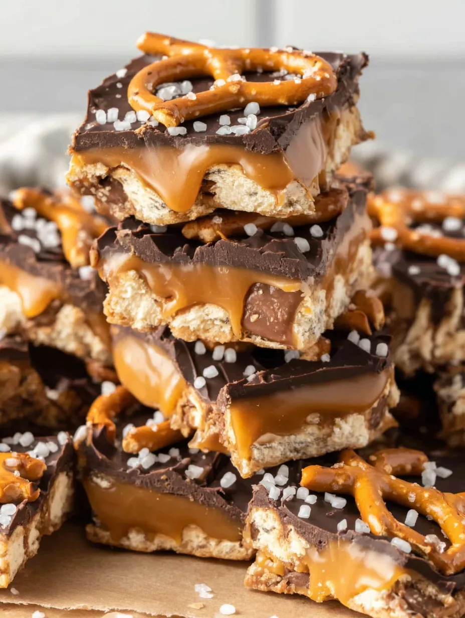Salted caramel pretzel bark.