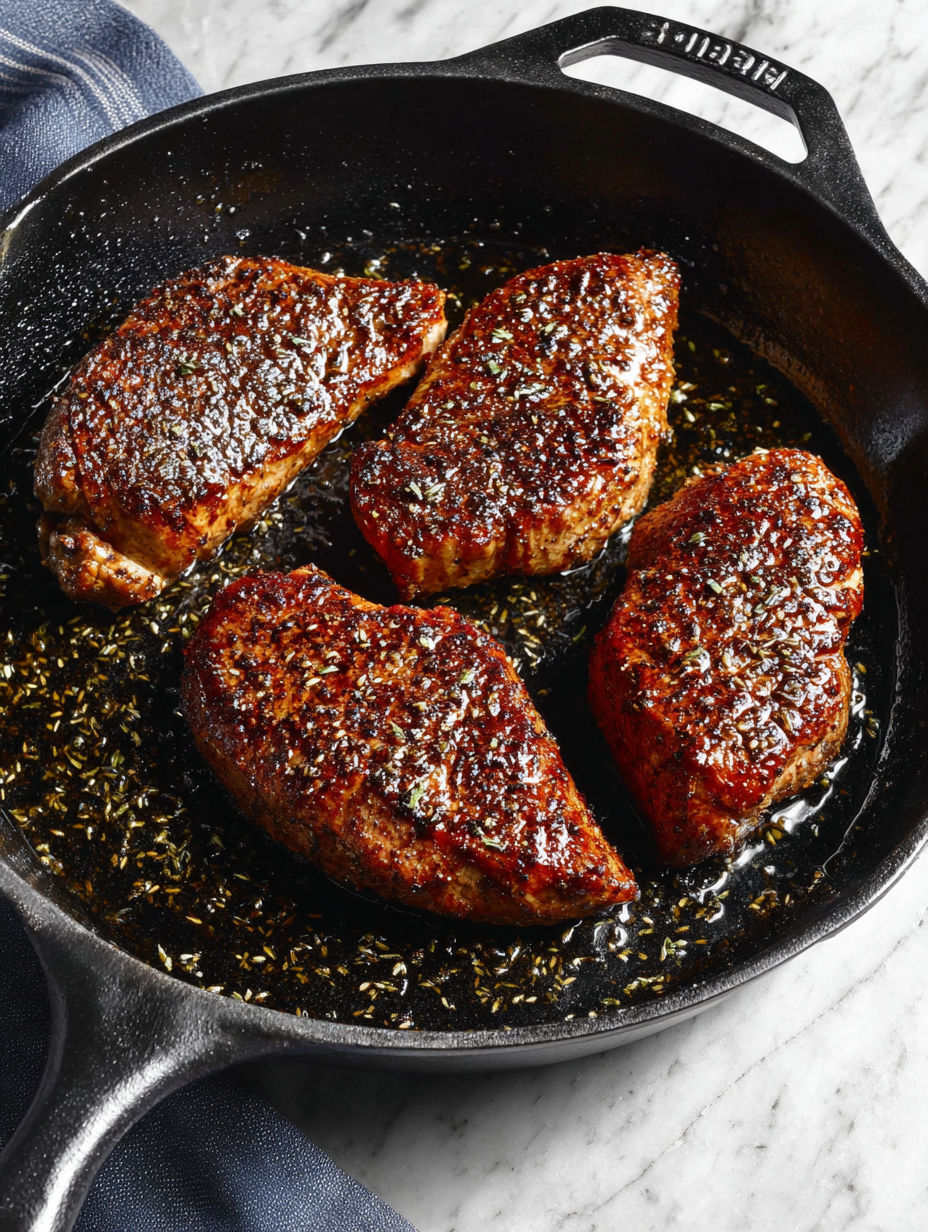 A pan of honey garlic pork tenderloin.