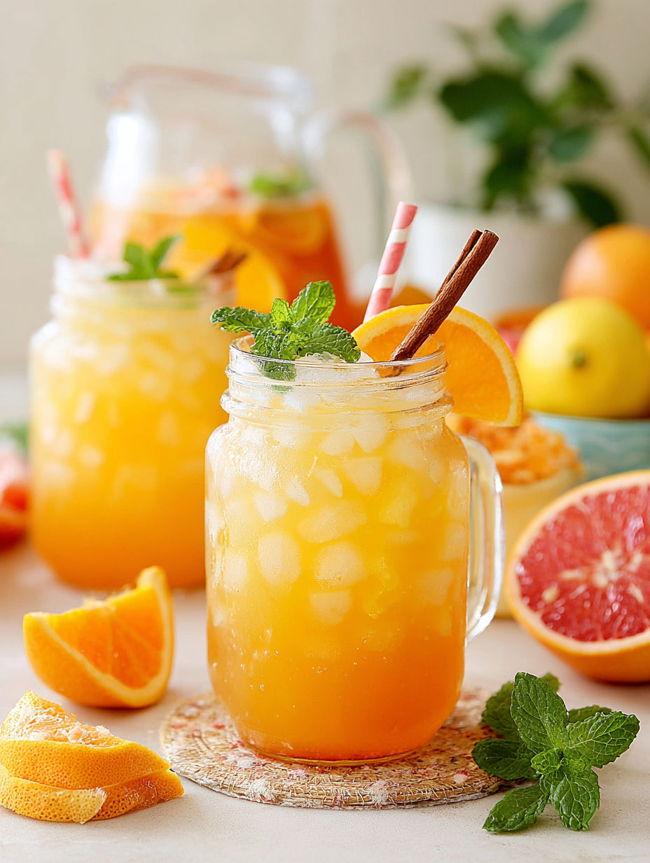 A glass filled with orange juice and a straw.