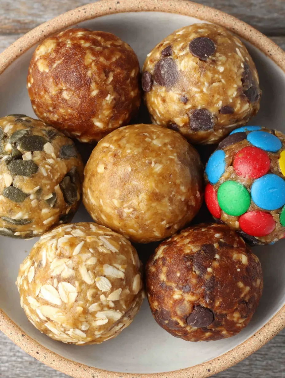 A plate of healthy no-bake protein balls.