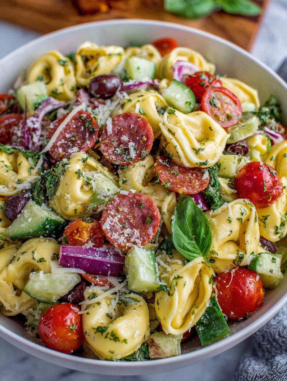 A bowl of pasta with tomatoes, onions, and basil.