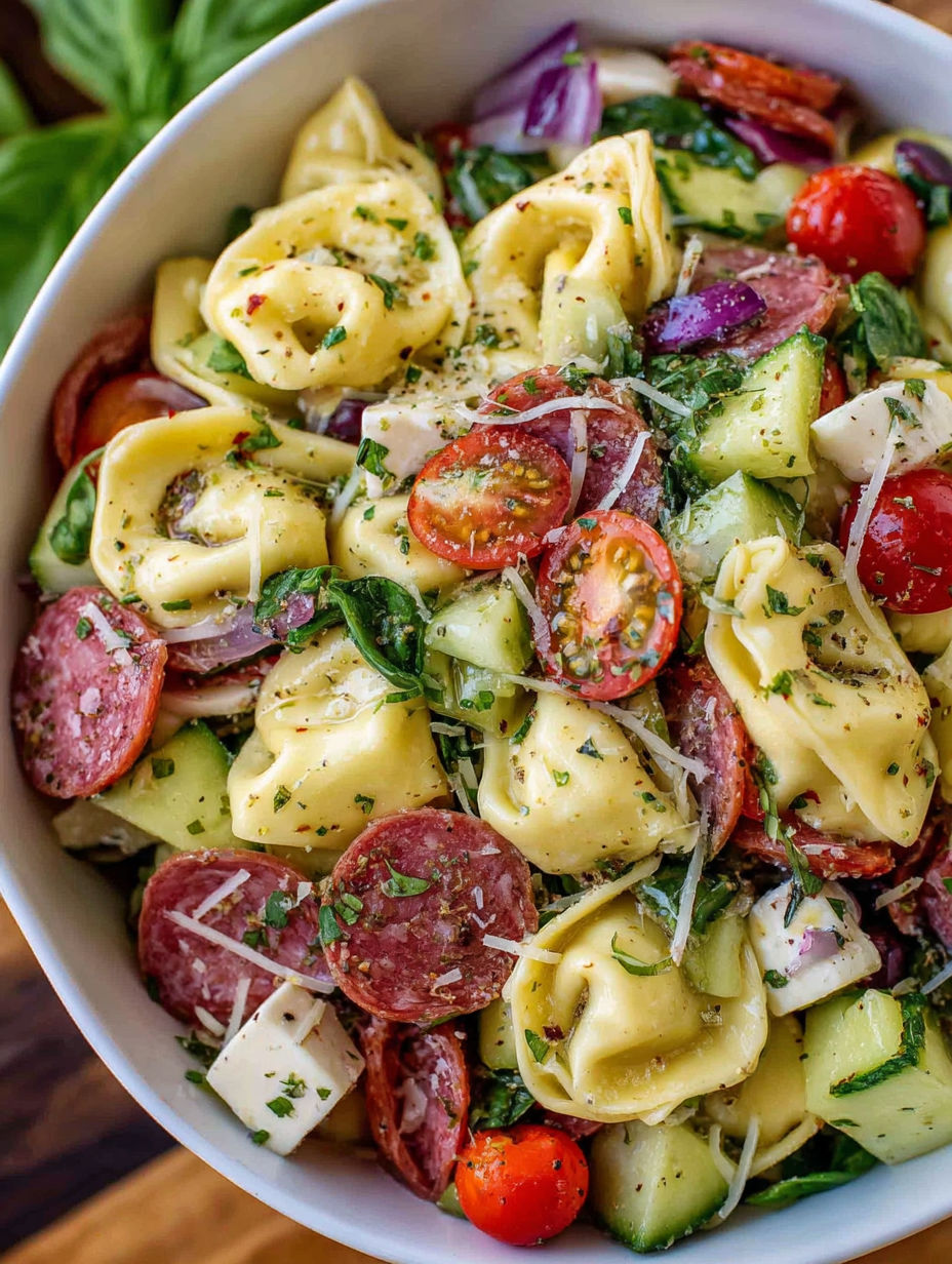 A bowl of pasta with tomatoes and sausage.
