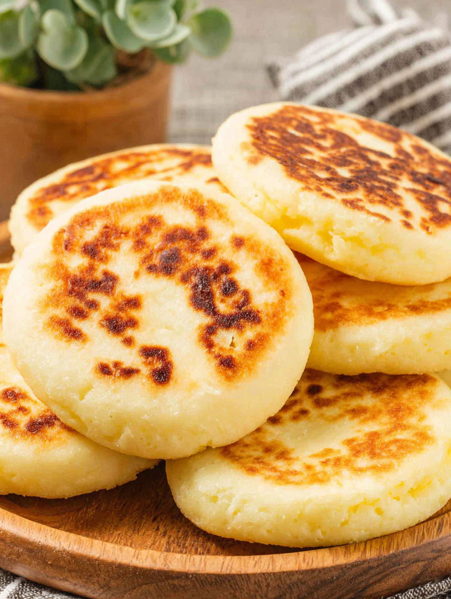 A stack of pancakes on a plate.