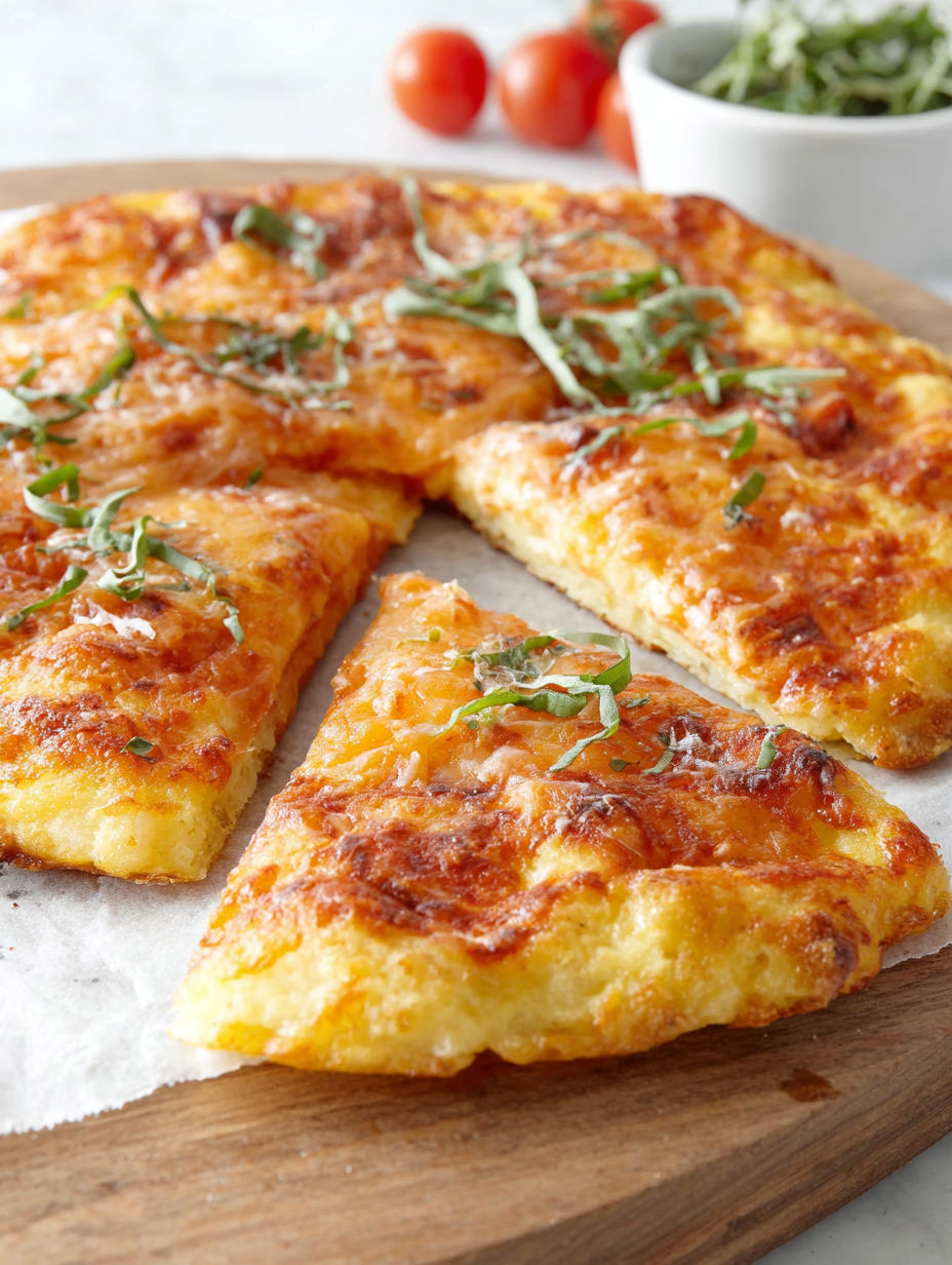 A slice of pizza with cheese and herbs on it.
