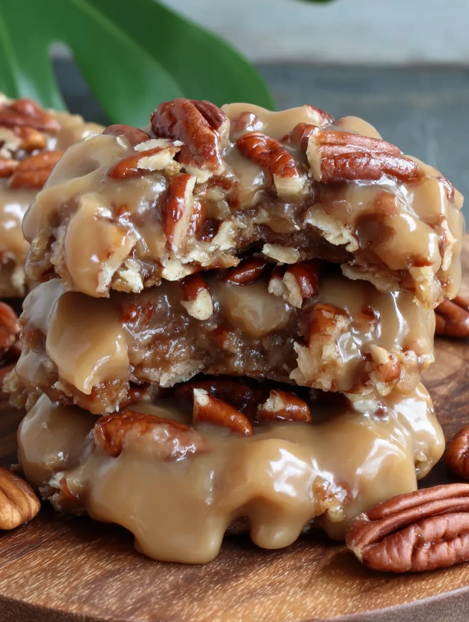 A stack of pecan praline cookies.