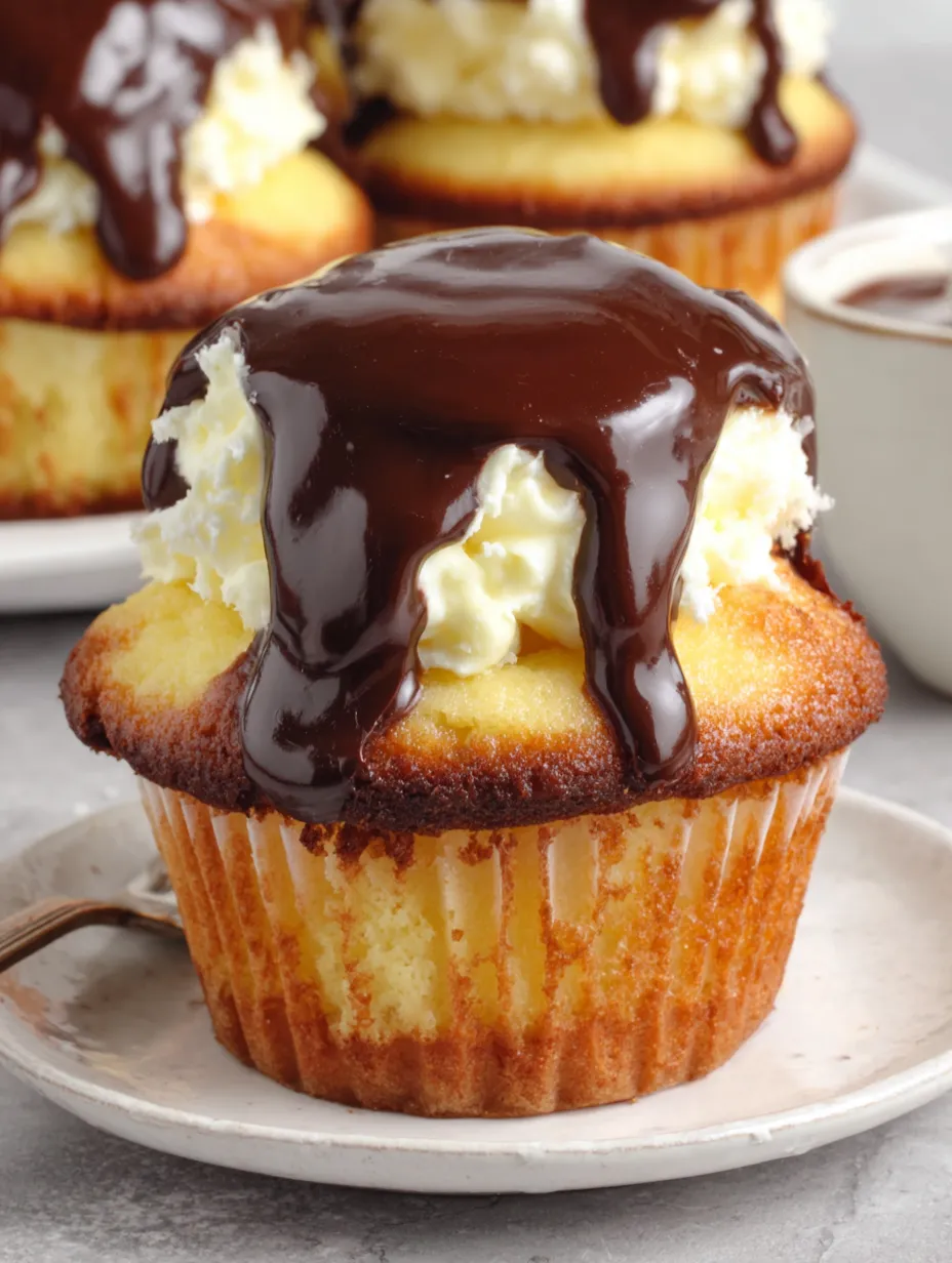 A cupcake with chocolate frosting and whipped cream on top.