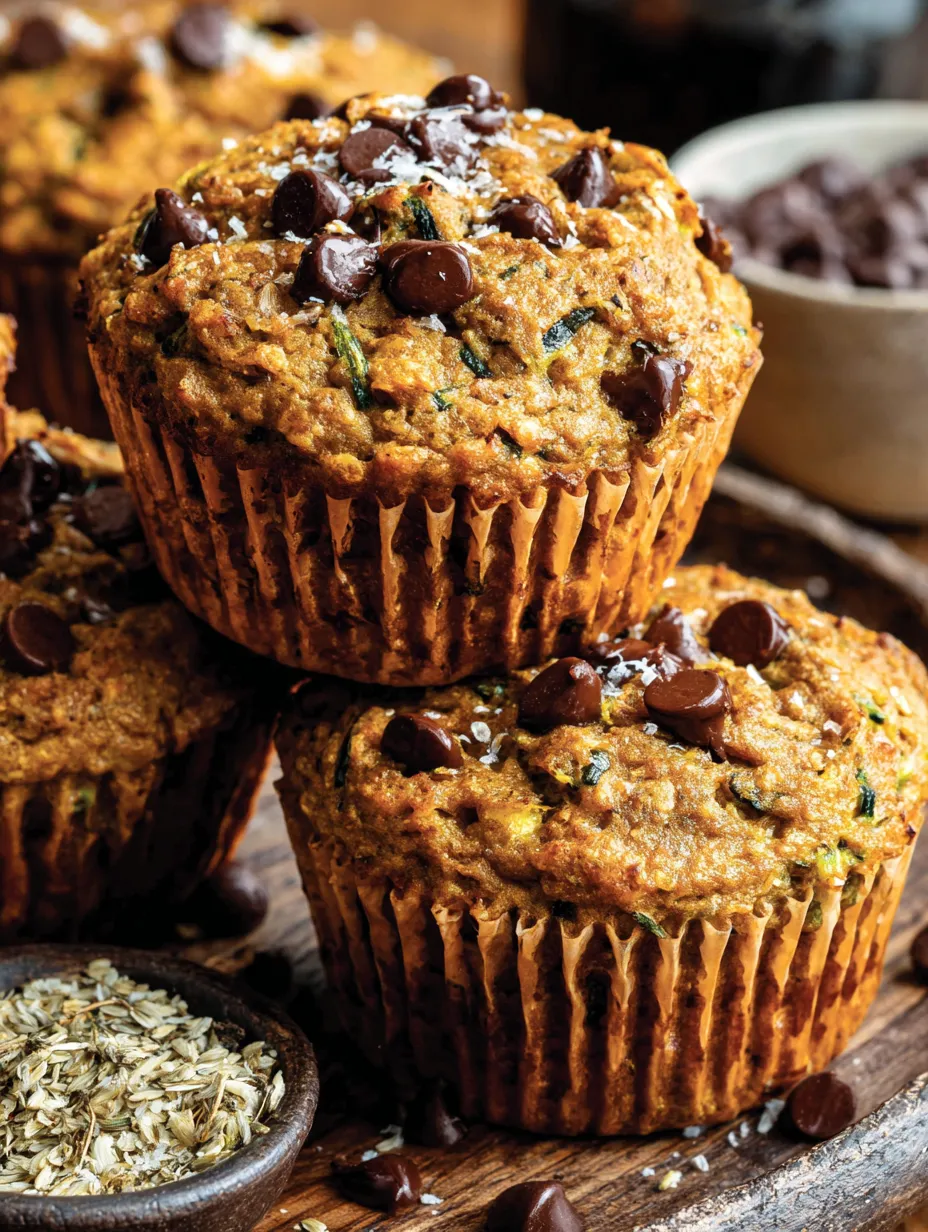 A stack of muffins with chocolate chips and oatmeal.