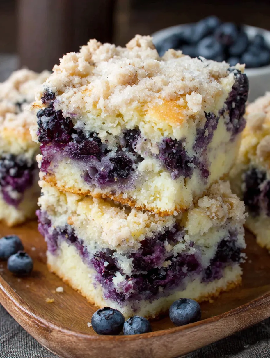 A slice of blueberry cake.