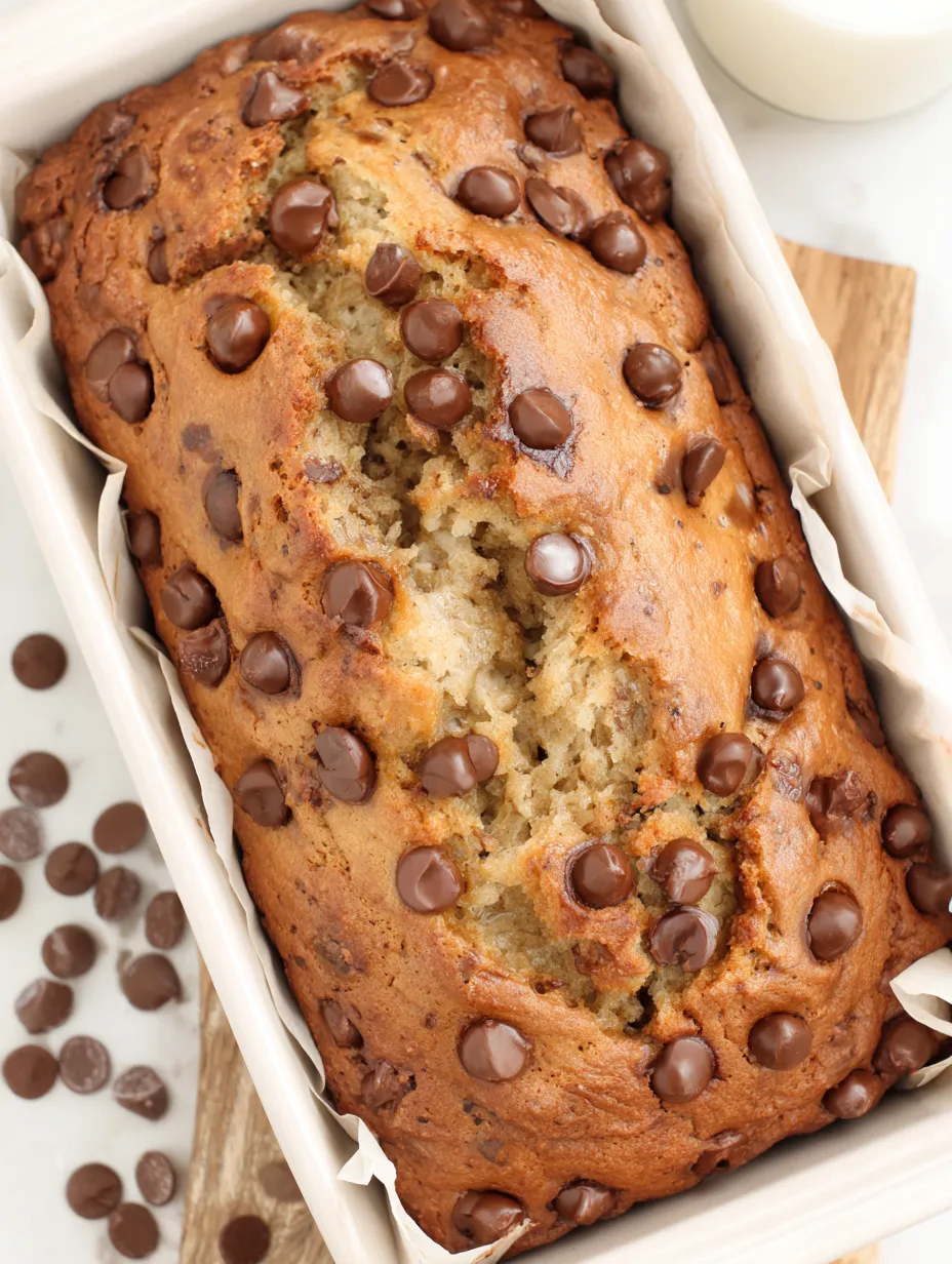 A slice of chocolate chip banana bread.