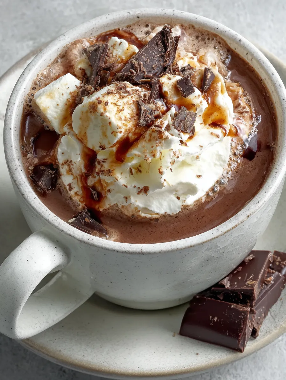 A cup of hot chocolate with whipped cream on top.
