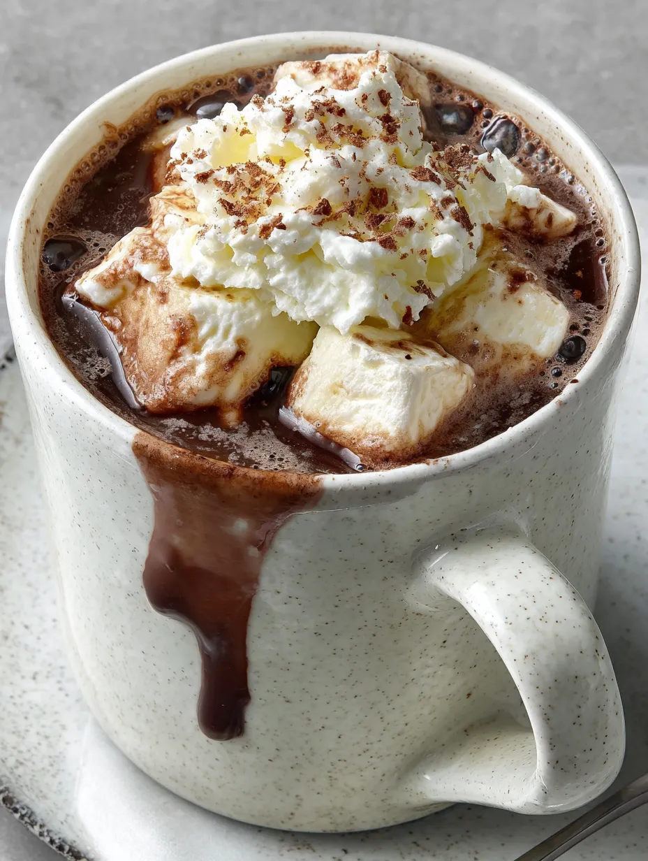 A cup of hot chocolate with whipped cream on top.