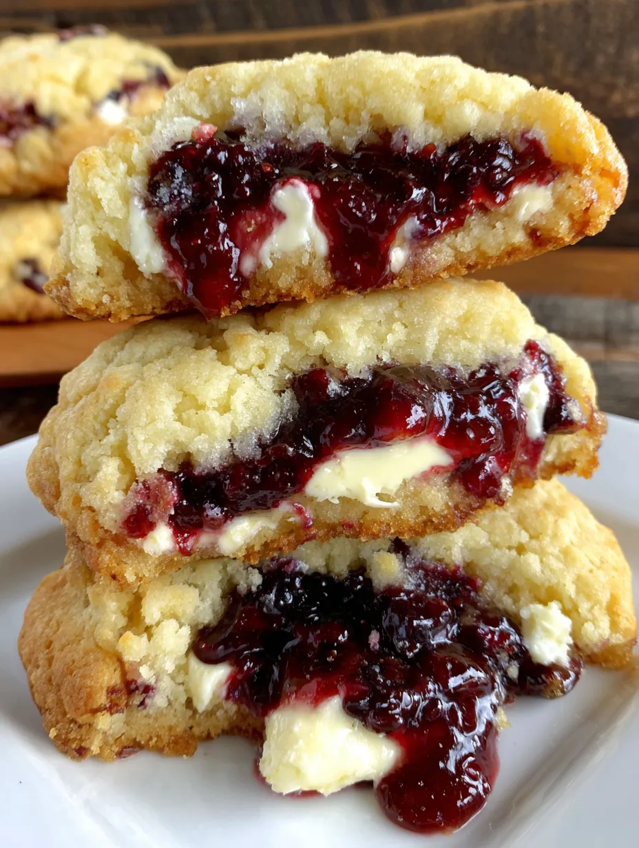 A stack of blueberry cheesecake cookies.