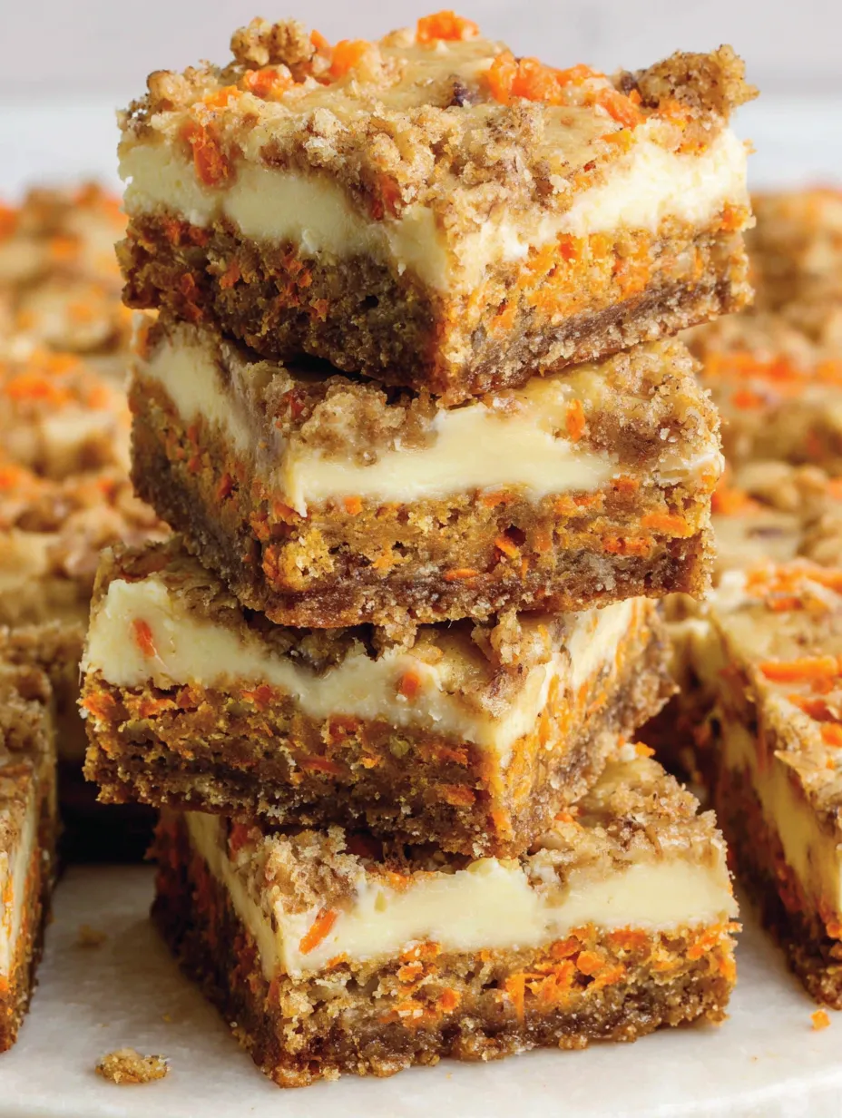 Carrot cake bars with cream cheese.