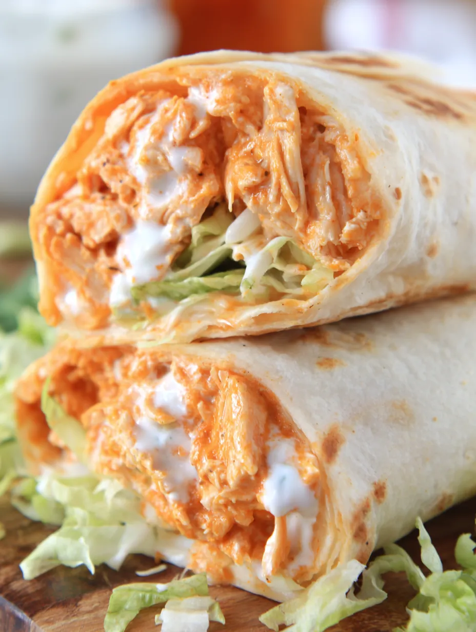 A buffalo chicken wrap with white sauce.