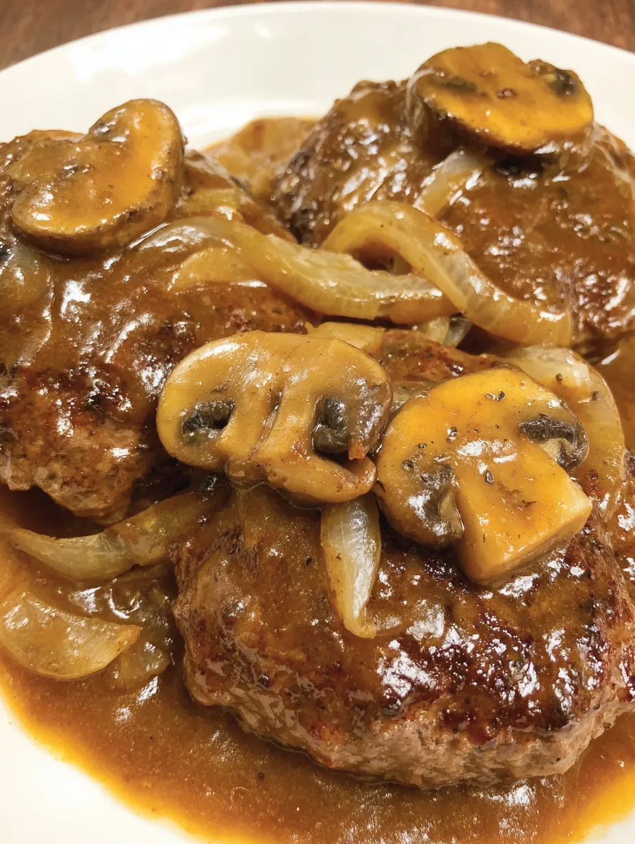 Hamburger steaks and gravy.