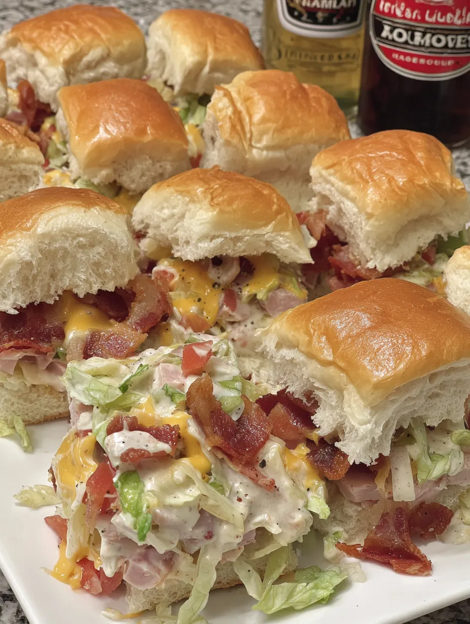 A plate of chopped club sliders.