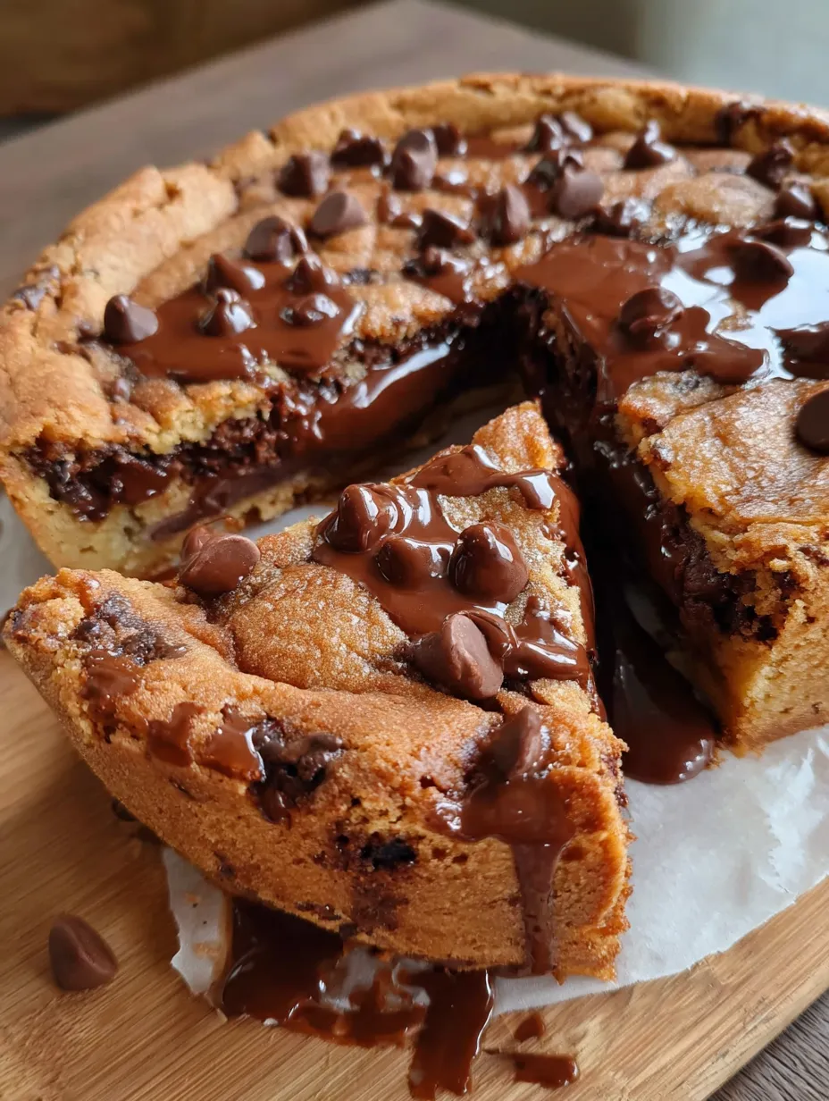 A slice of Nutella Stuffed Cookie Pie.