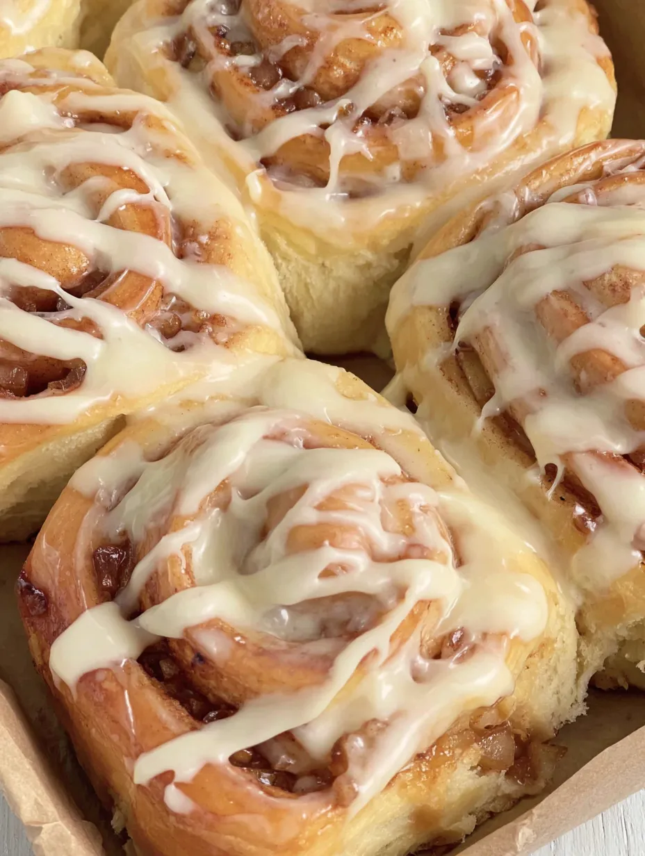 Three apple cinnamon rolls on a plate.