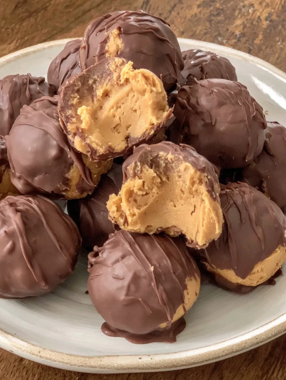 A plate of peanut butter balls.