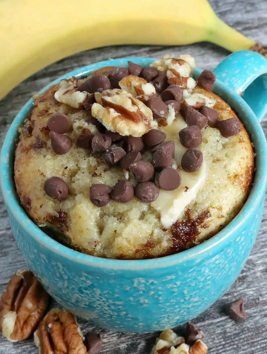 A cup of banana muffin with chocolate chips.