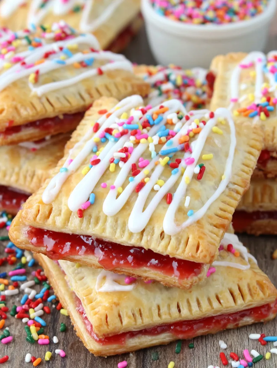 Homemade easy pop tarts with frosting and sprinkles.