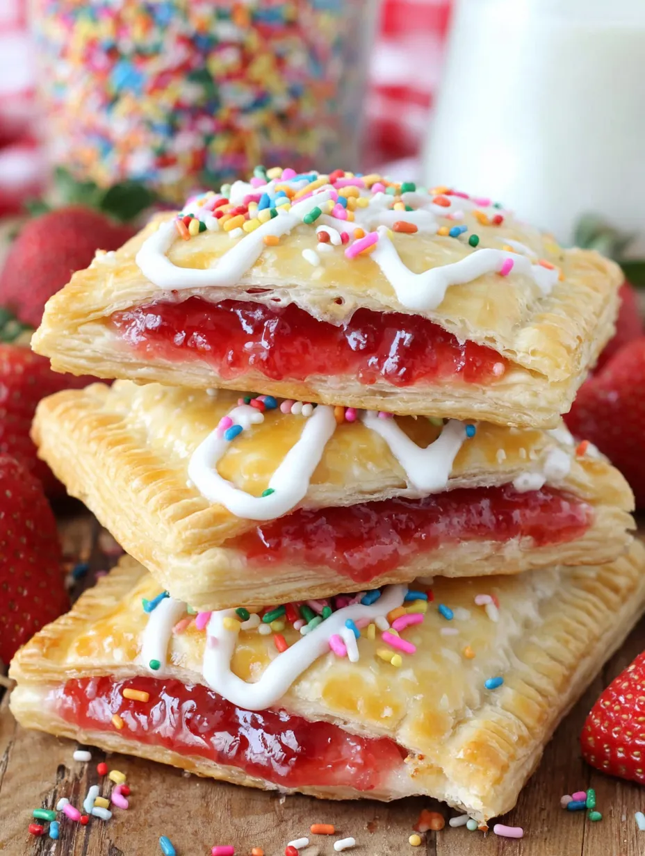 Homemade easy pop tarts with strawberries and cream.
