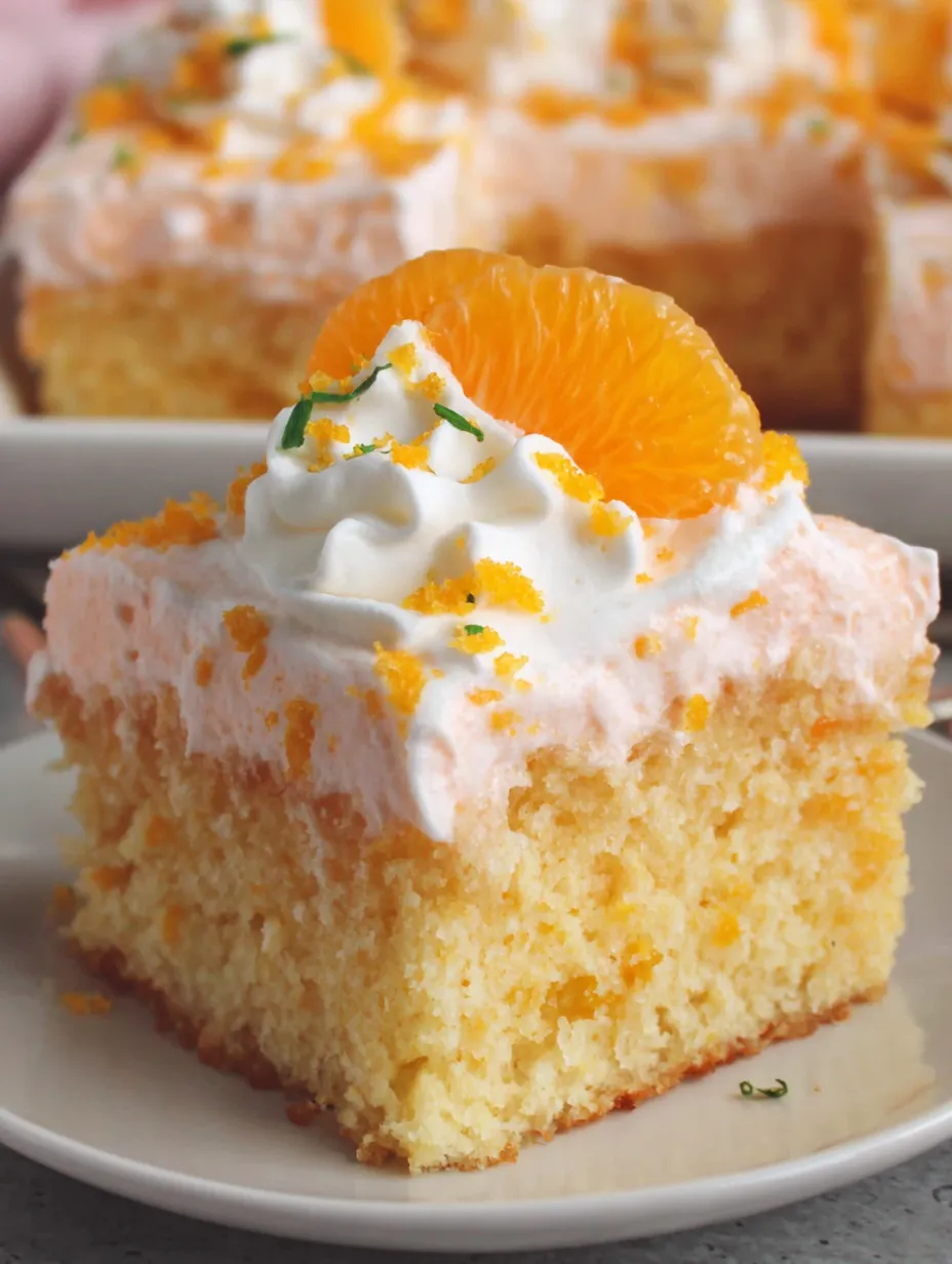 A slice of orange crush cake.