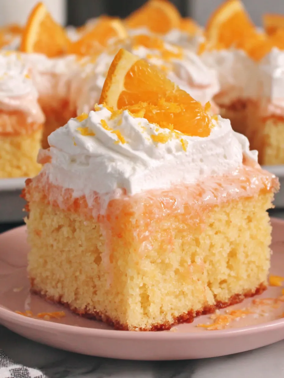 A slice of orange crush cake.