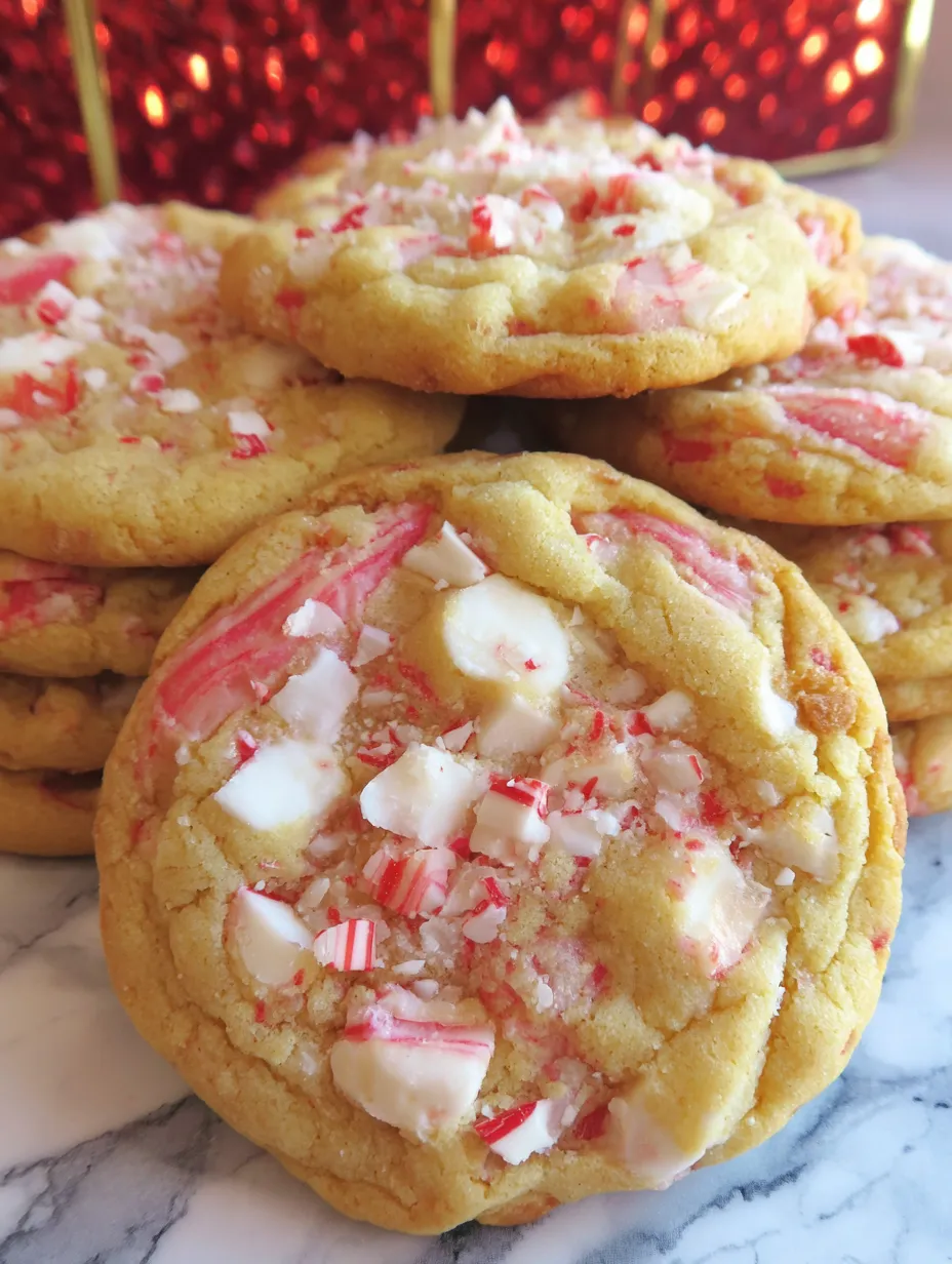 A stack of candy cane cookies.