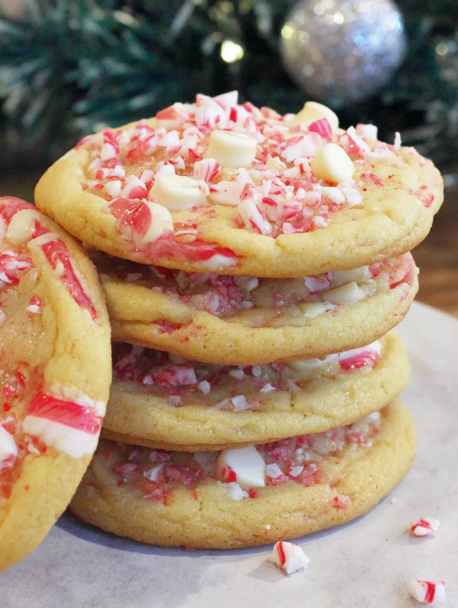 A stack of candy cane cookies.