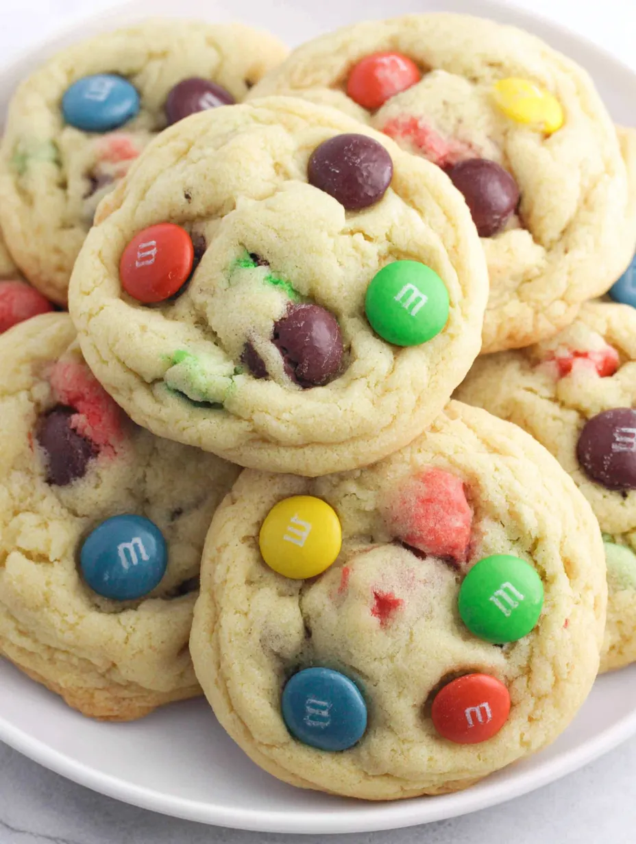 A plate of M&M cookies.