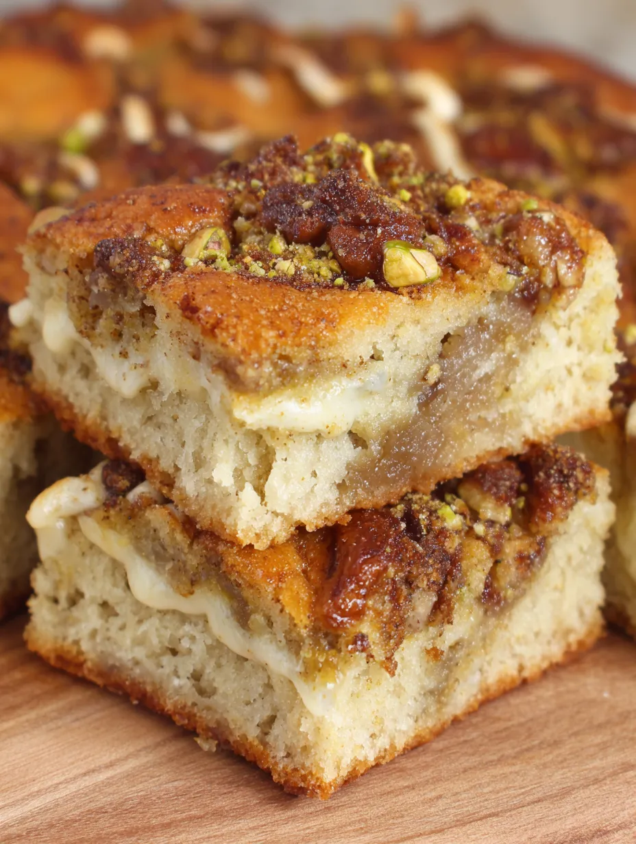 A slice of baklava focaccia.