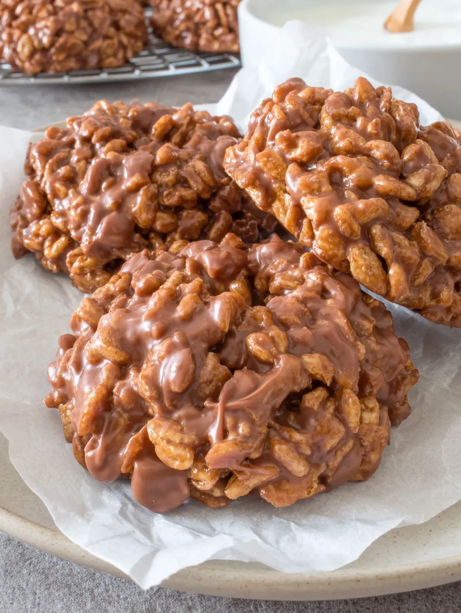 A plate of chocolate covered star crunch cookies.