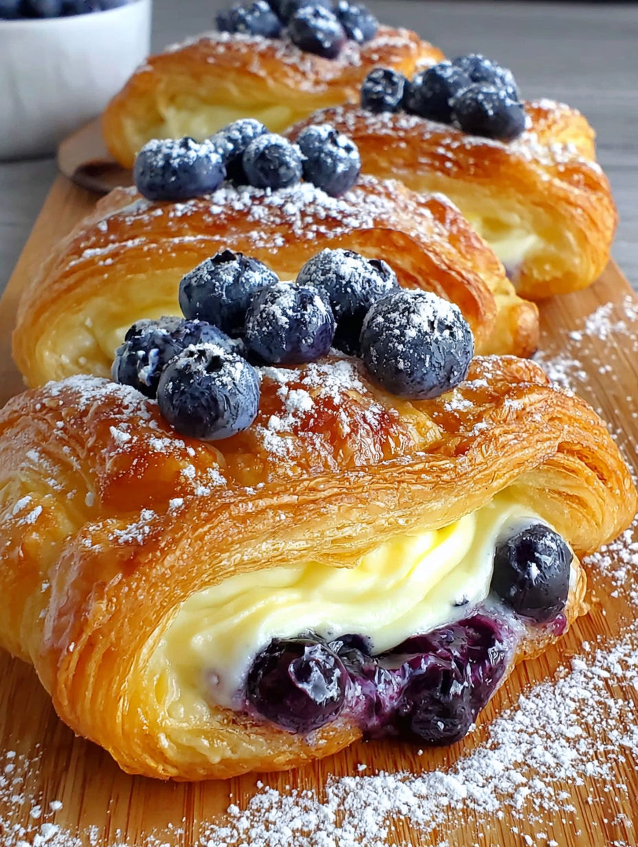 A pastry with blueberries on top.
