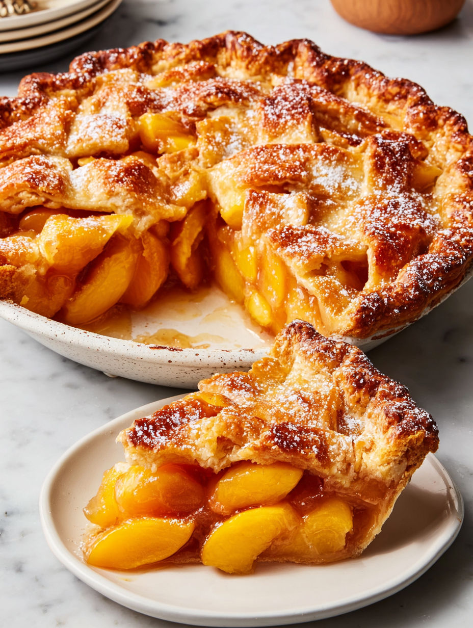 A pie with a slice missing.