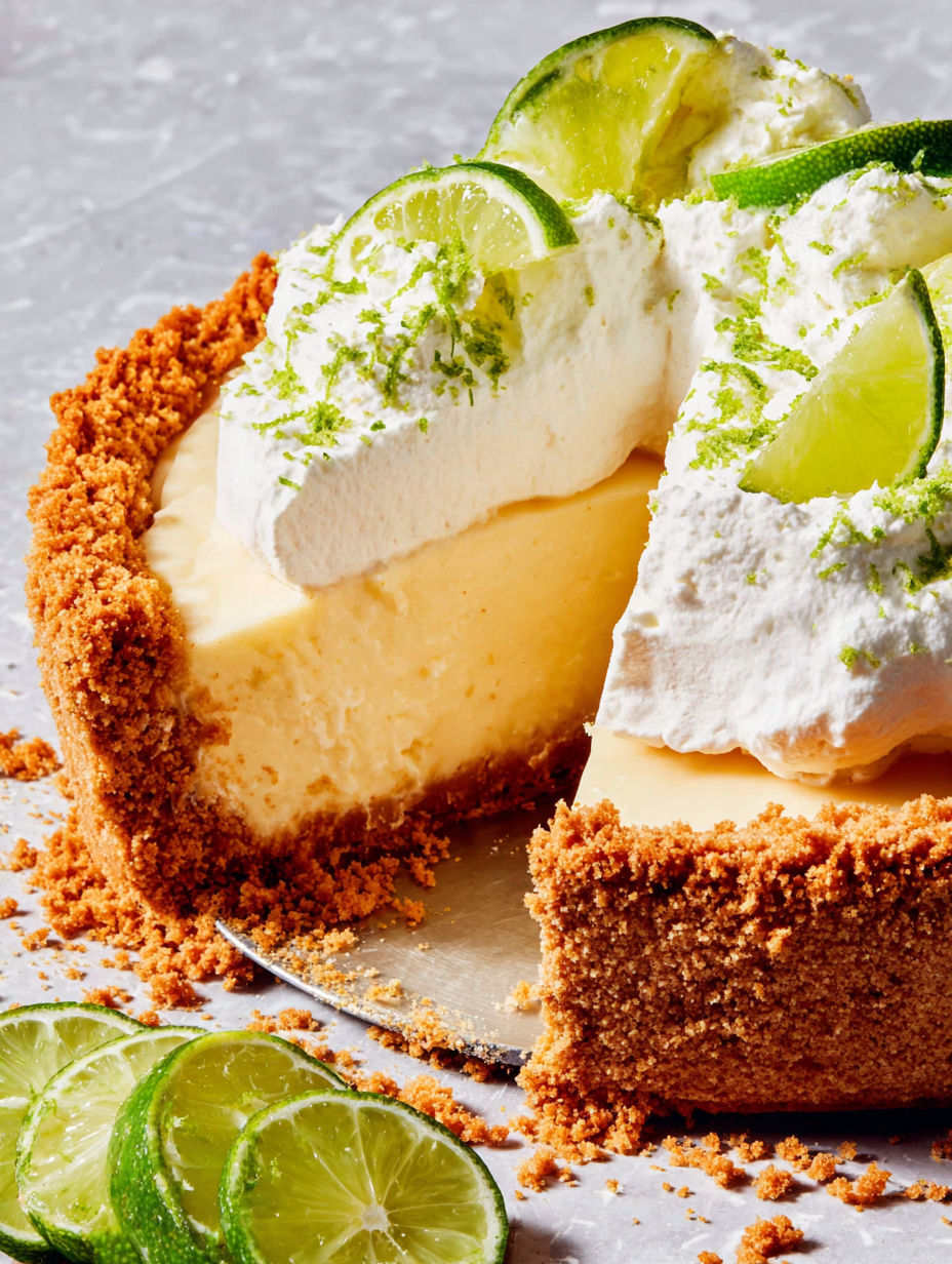 A slice of key lime pie with whipped cream on top.
