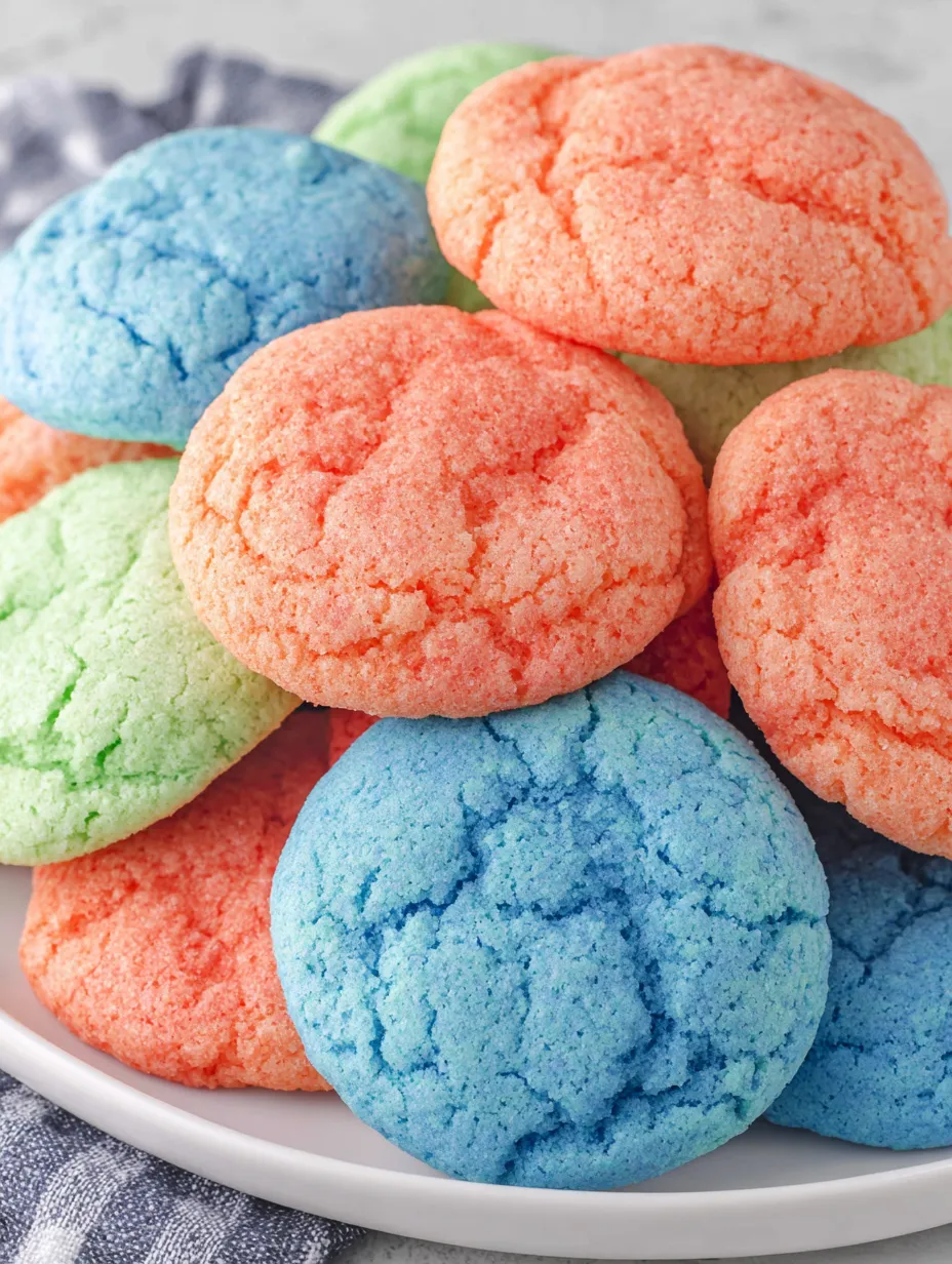 A plate of colorful Jello cookies.