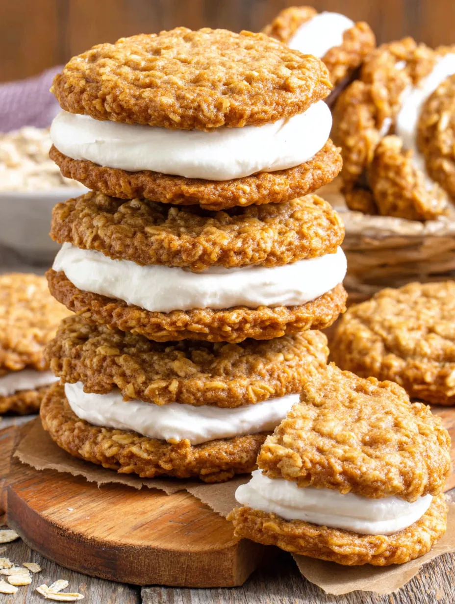 A stack of oatmeal cream pies.