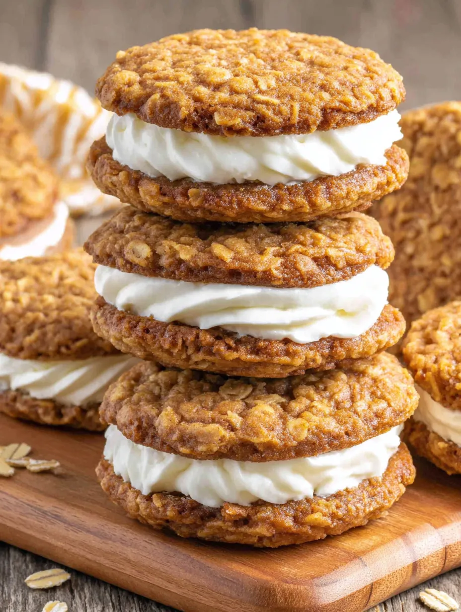 A stack of oatmeal cream pies.